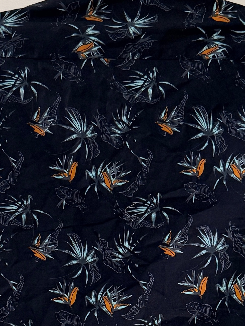 Molokai Surf Co Tropical Floral Shirt Mens Medium Blue Orange Hawaiian shirt - Picture 6 of 8